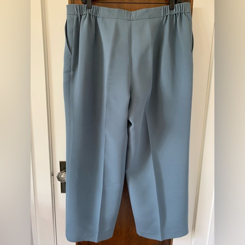 Lafayette 148 NY Wool-Silk Crepe Gates Pant Blue-Gray Size 20W - Picture 2 of 5